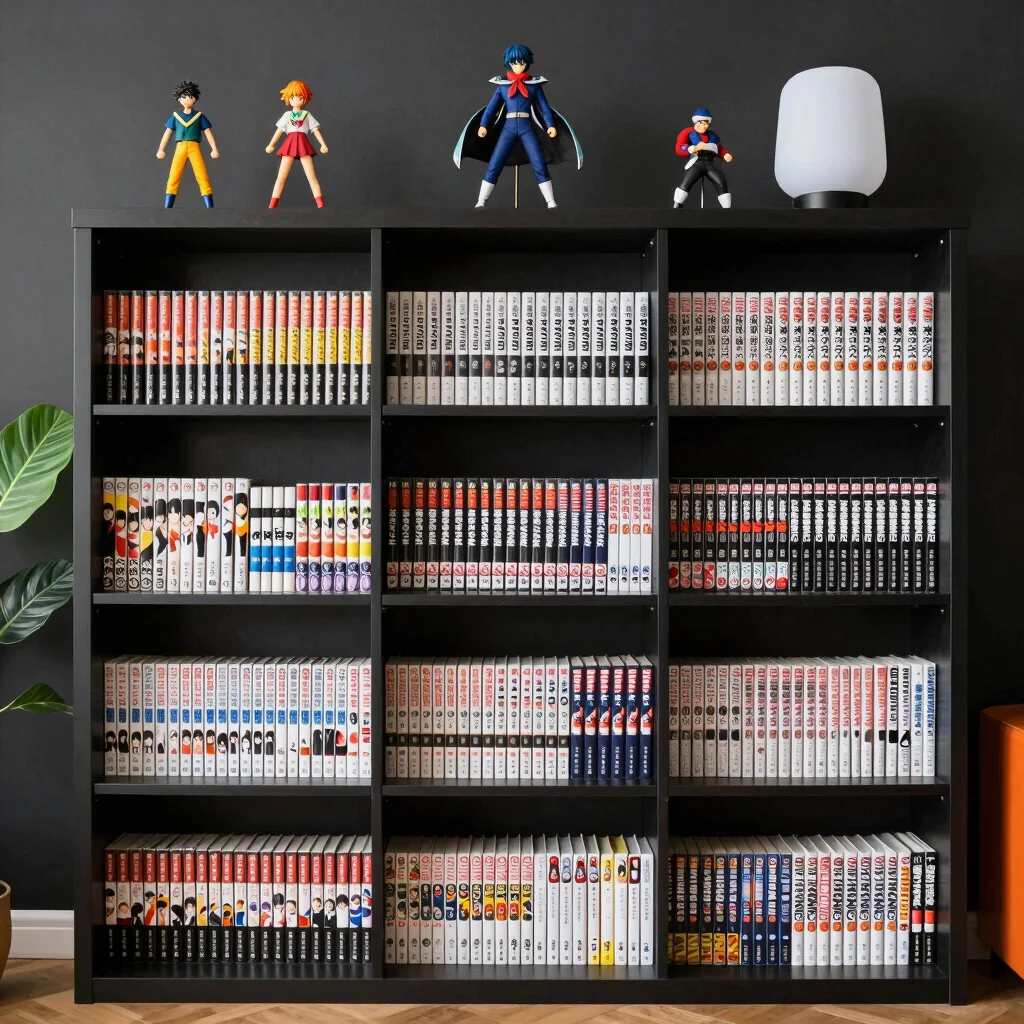 Monte uma estante otaku que deixe as figuras aparecerem